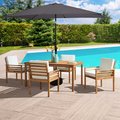 Alaterre Furniture 6 Piece Set, Okemo Table with 4 Chairs, 10-Foot Rectangular Umbrella Gray ANOK01RE11S4